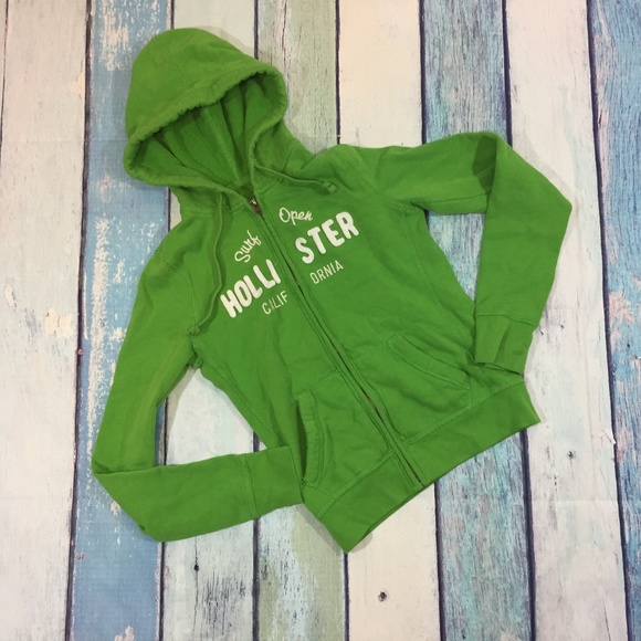 Hollister Tops - Hollister Green Zip Up Hoodie Sweatshirt S